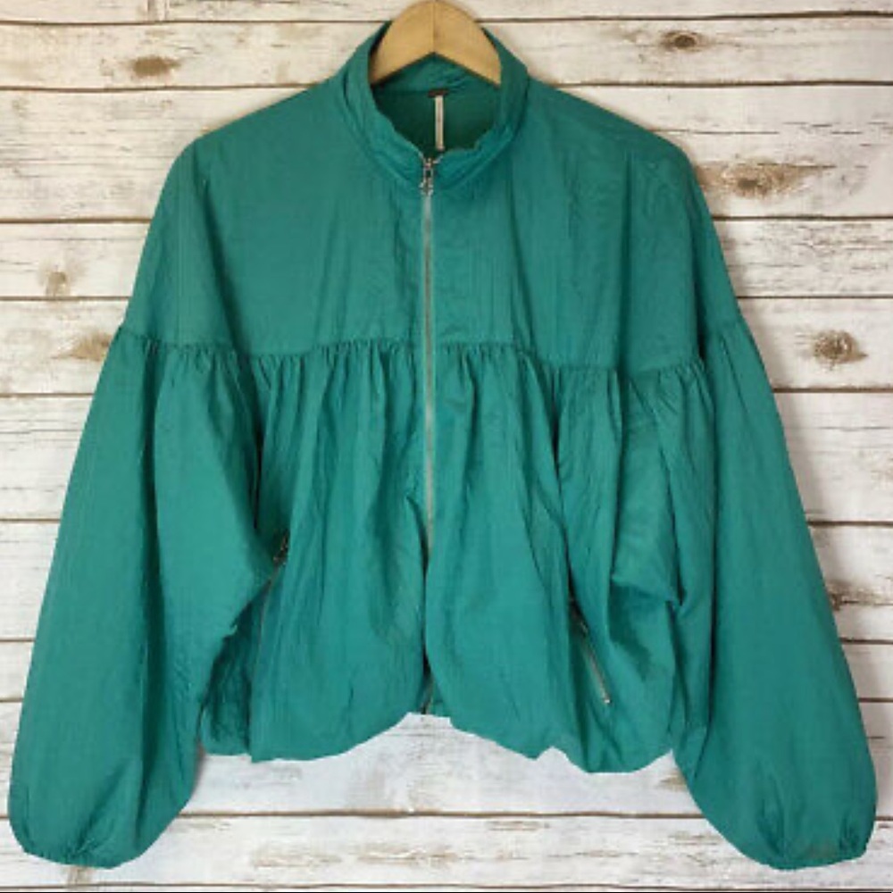 Free People Teal Windbreaker